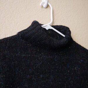 Vintage Delia*s Y2k Mohair Blend Colorful Black Sweater Turtleneck L Waist Tie